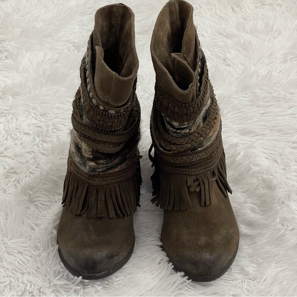 NAUGHTY MONKEY SUEDE HEELED BOOTS , SIZE 9, GOOD CONDITION, PREOWNED